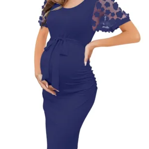 maternity dress floral mesh 7