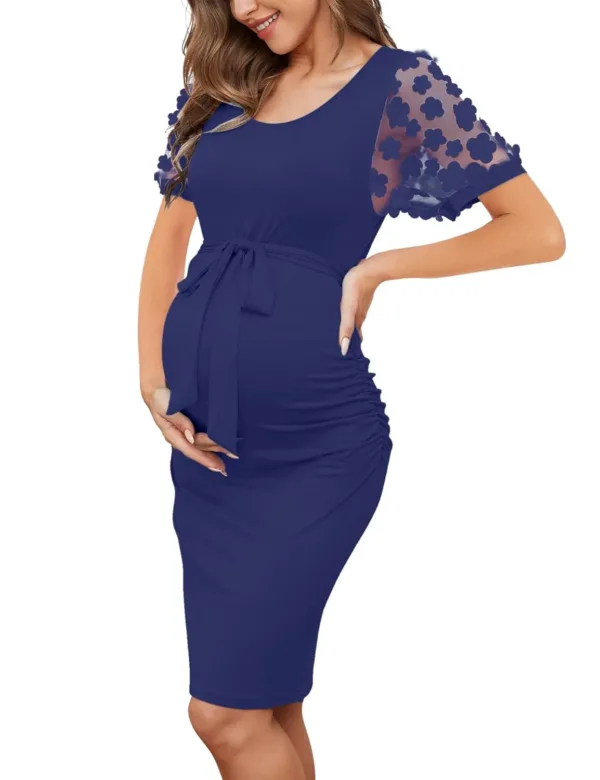 maternity dress floral mesh 7