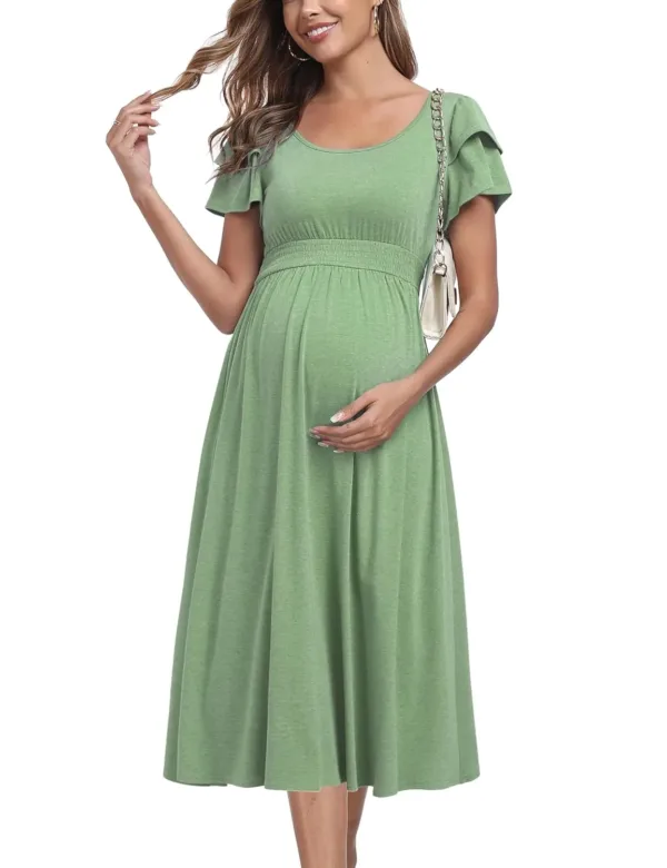 maternity dress ruffle sleeve 1