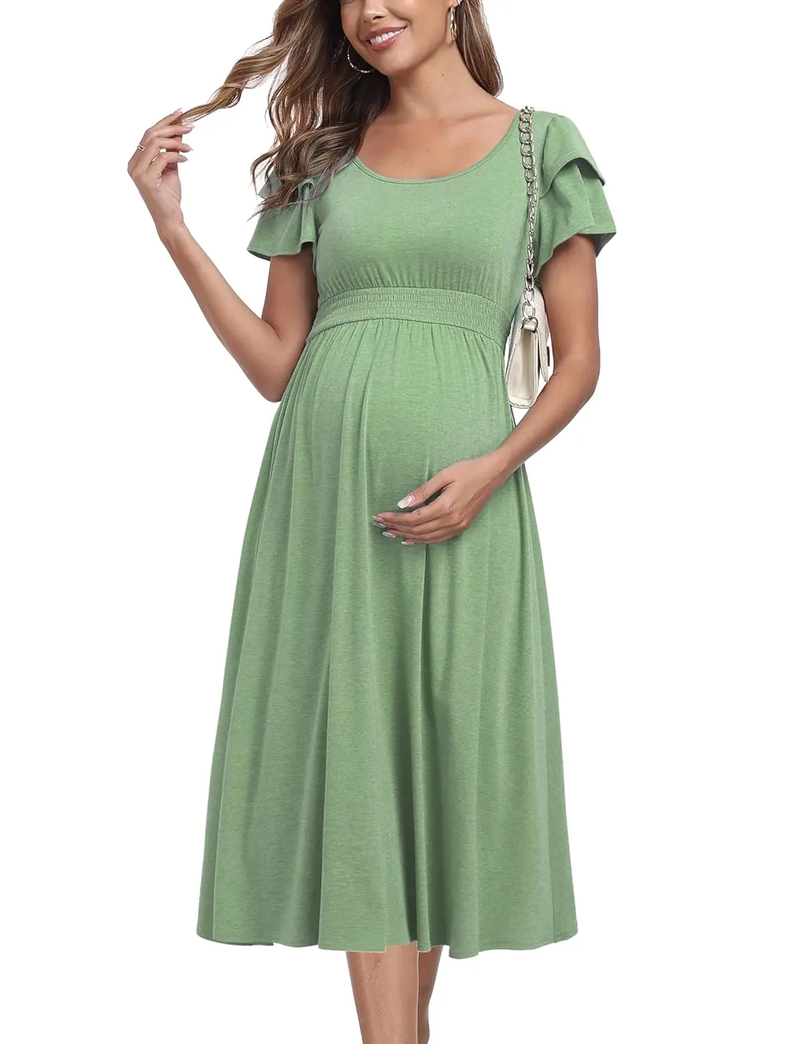 maternity dress ruffle sleeve 1