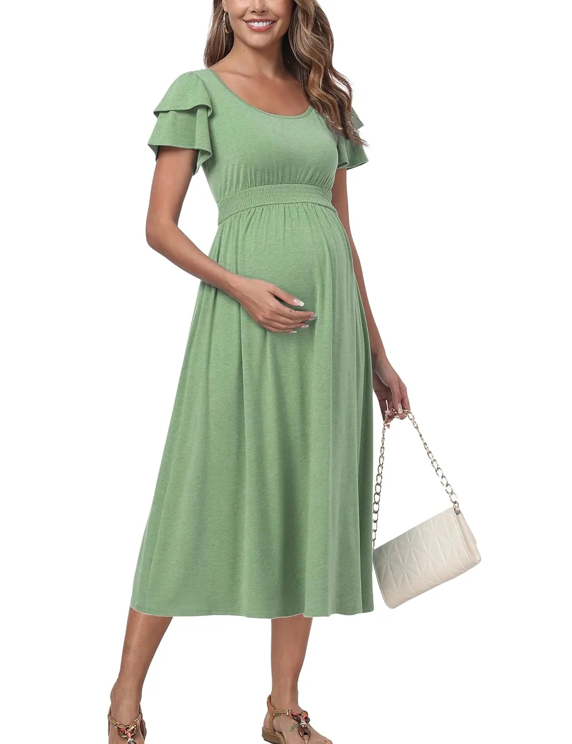 maternity dress ruffle sleeve 3