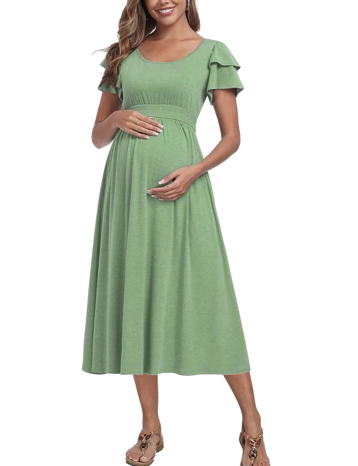 maternity dress ruffle sleeve 4