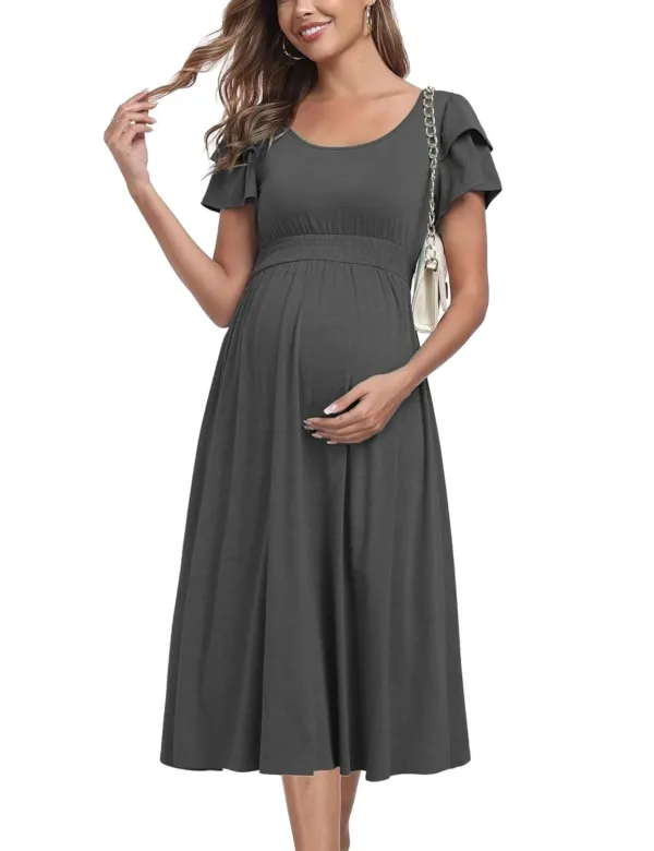maternity dress ruffle sleeve 7