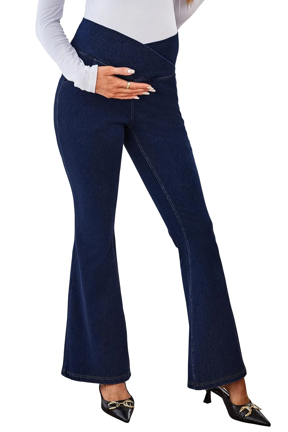 maternity flare jeans 1