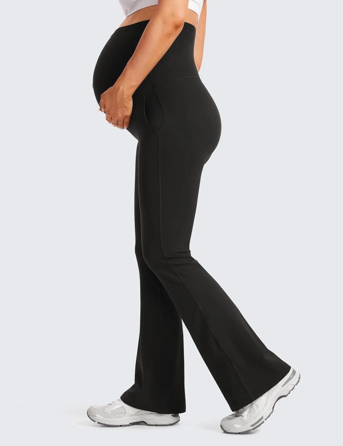maternity flare leggings pockets 3