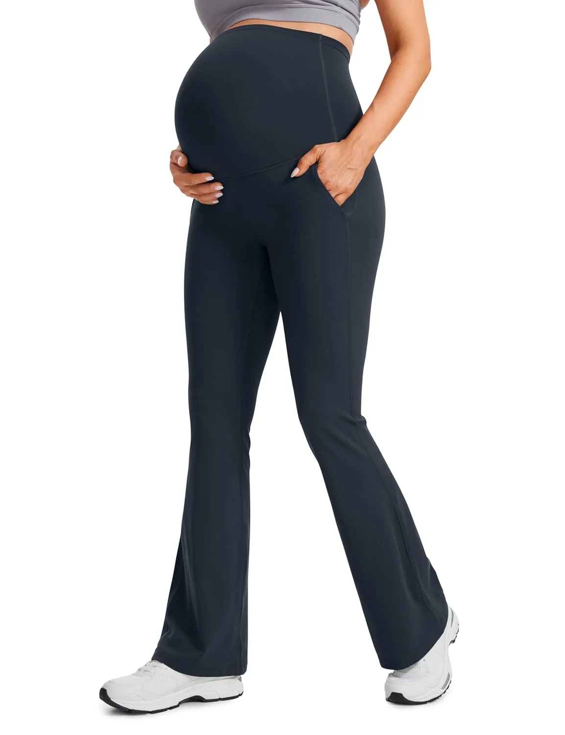 maternity flare leggings pockets 7