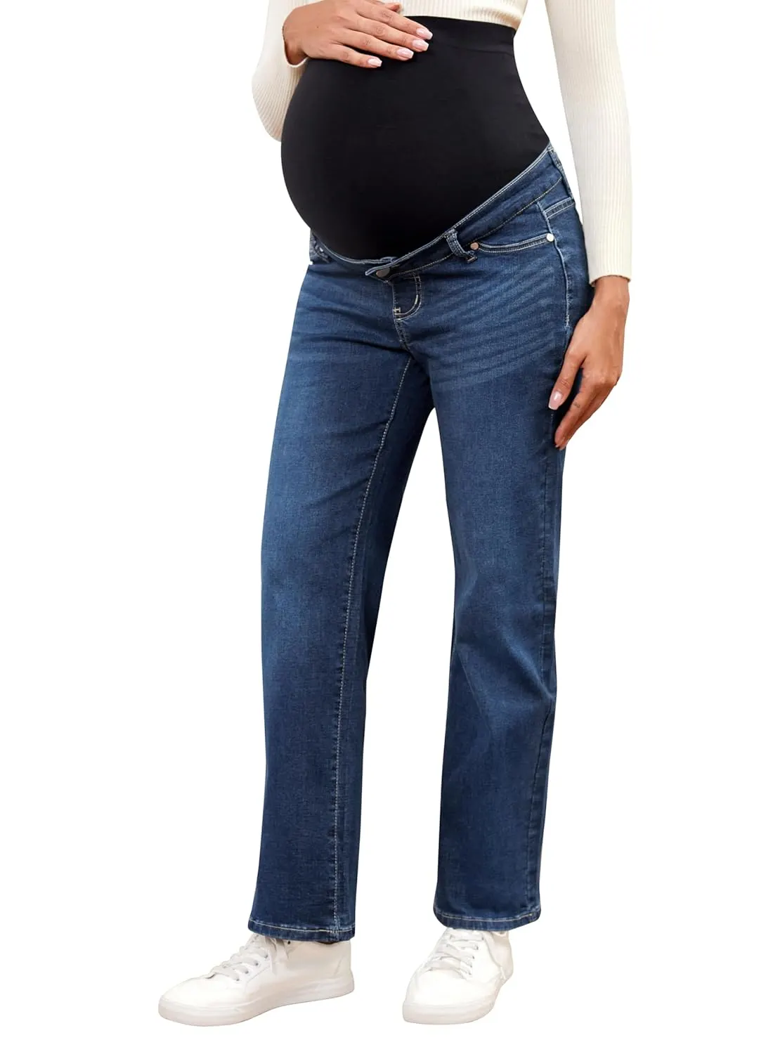 maternity jeans over belly 7