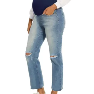 maternity jeans ripped straight 1