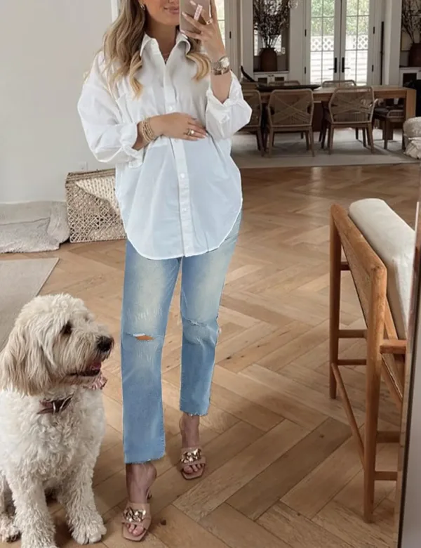 maternity jeans ripped straight 2