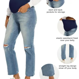 maternity jeans ripped straight 4