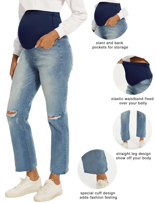maternity jeans ripped straight 4