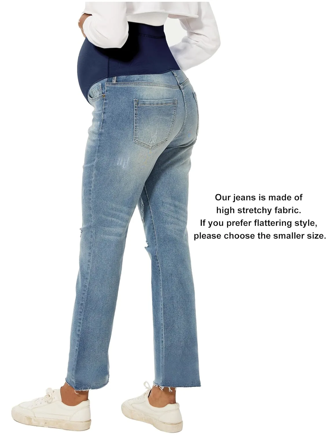 maternity jeans ripped straight 6