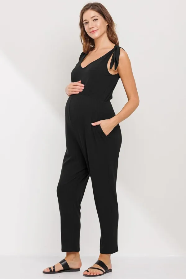 maternity jumpsuit sleeveless tie 2
