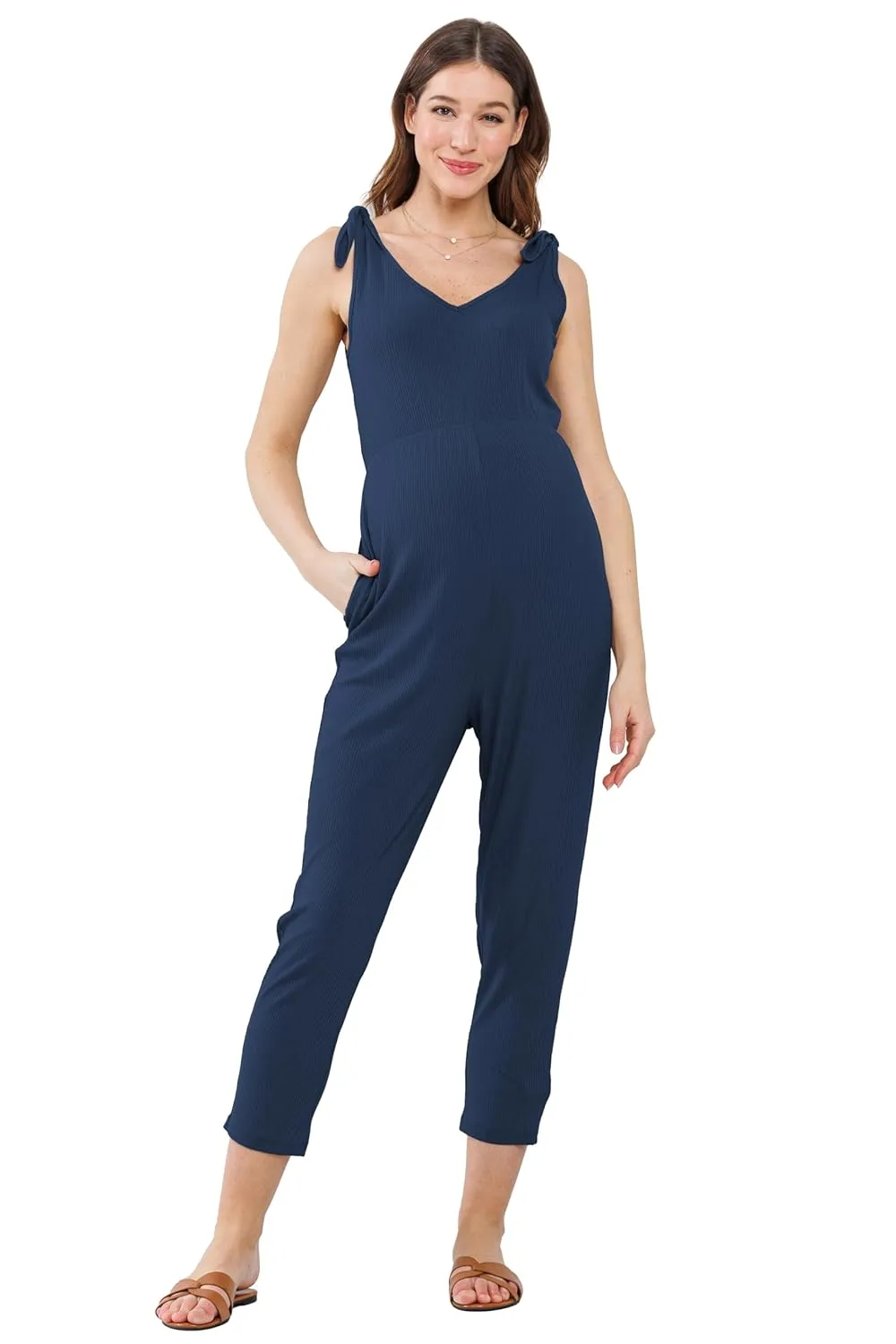 maternity jumpsuit sleeveless tie 7