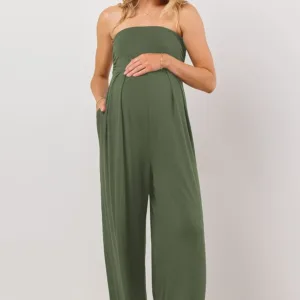 maternity jumpsuit strapless pockets 2