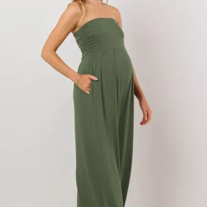 maternity jumpsuit strapless pockets 4