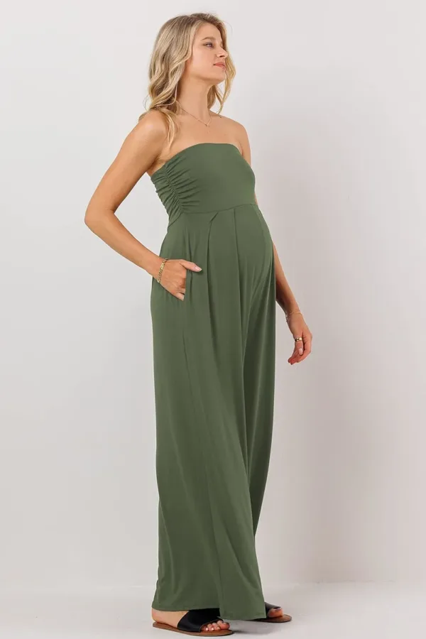maternity jumpsuit strapless pockets 4