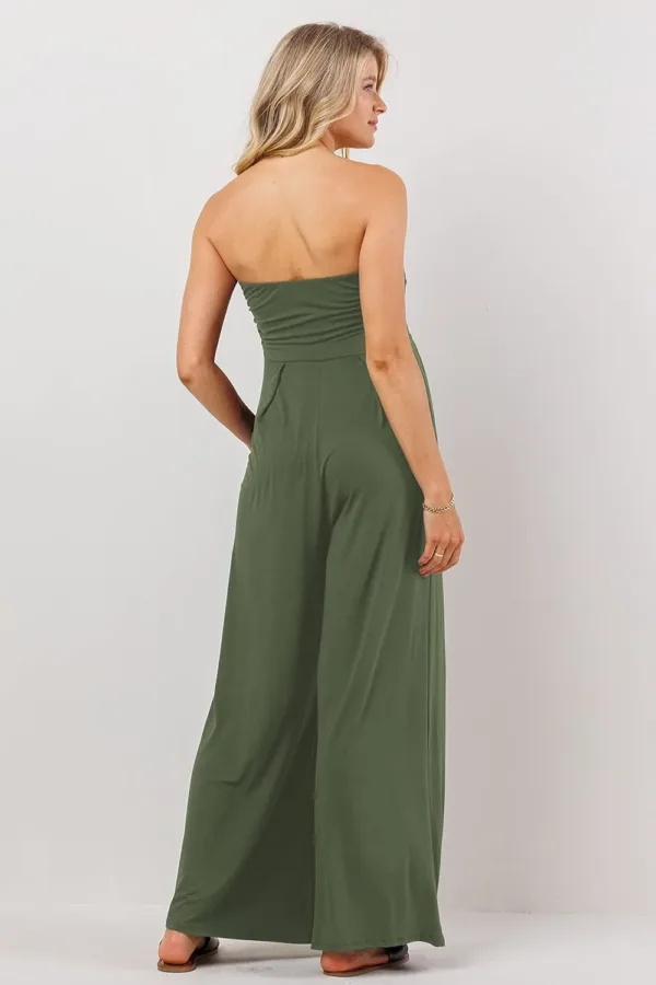maternity jumpsuit strapless pockets 5