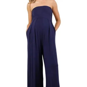 maternity jumpsuit strapless pockets 6