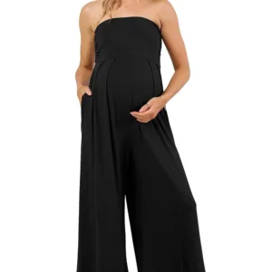 maternity jumpsuit strapless pockets 7