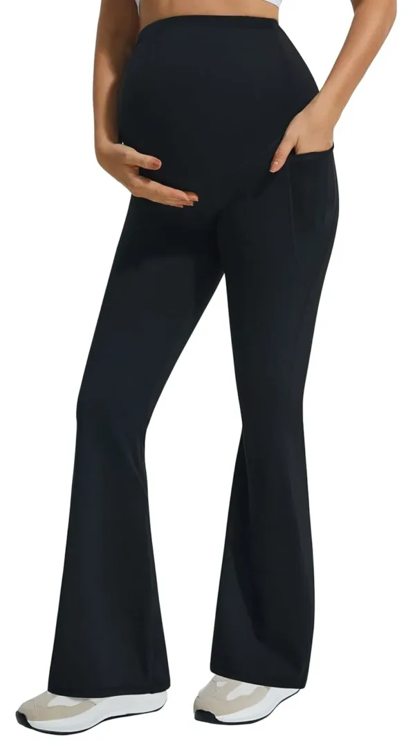 maternity leggings flare pocket 1