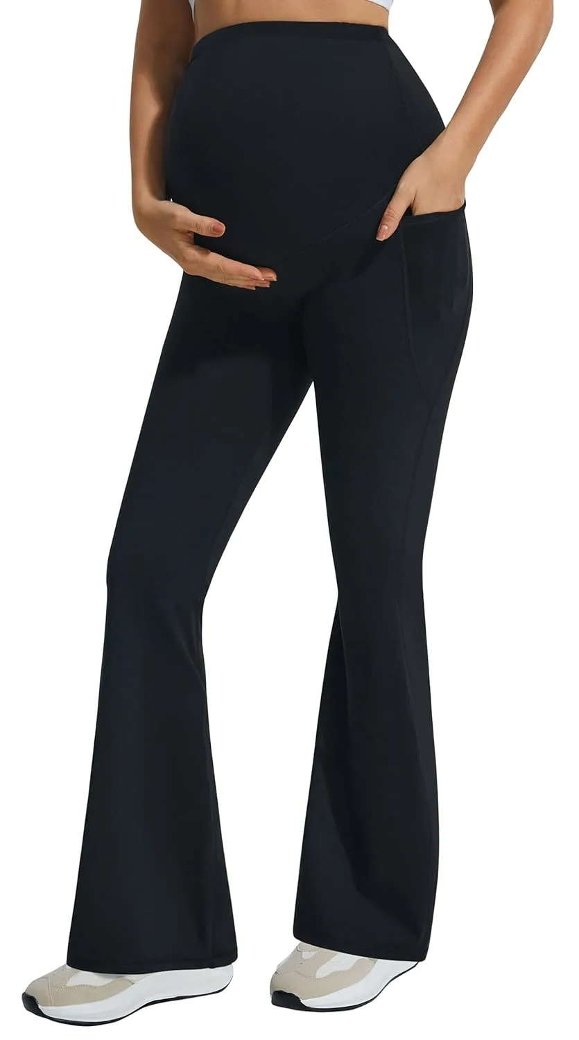 maternity leggings flare pocket 1