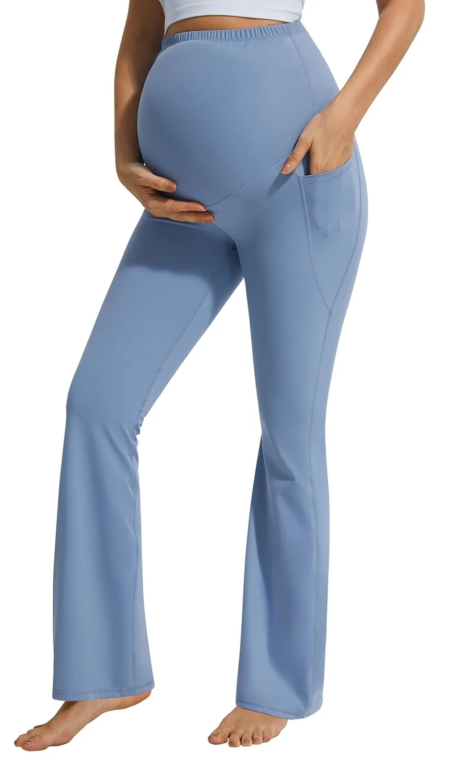 maternity leggings flare pocket 7