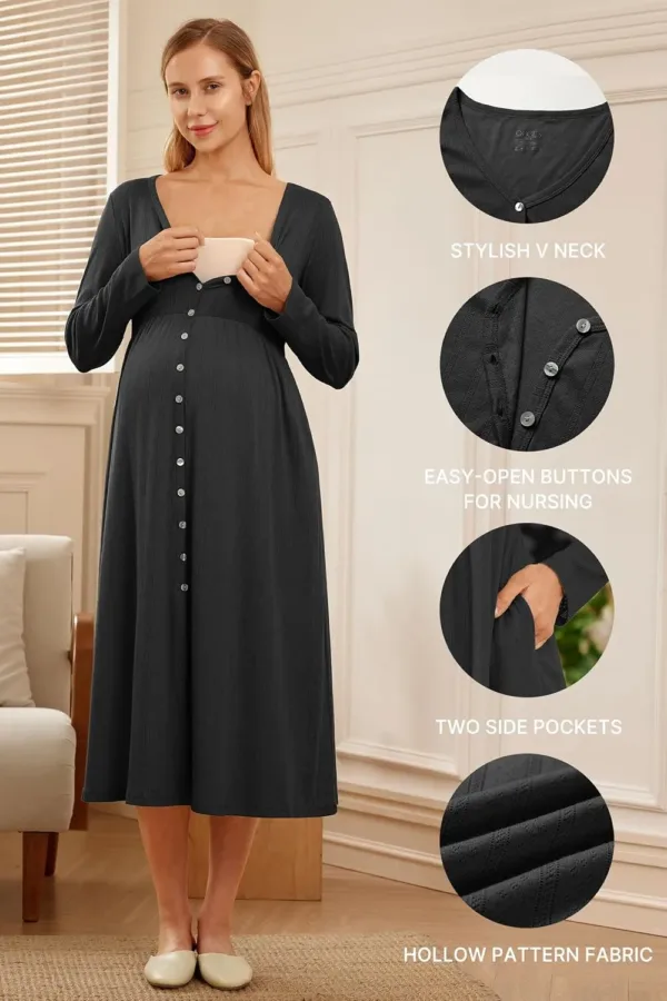 maternity nightgown nursing 6