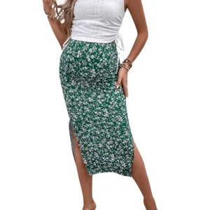 maternity outfit floral skirt 1