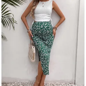 maternity outfit floral skirt 4