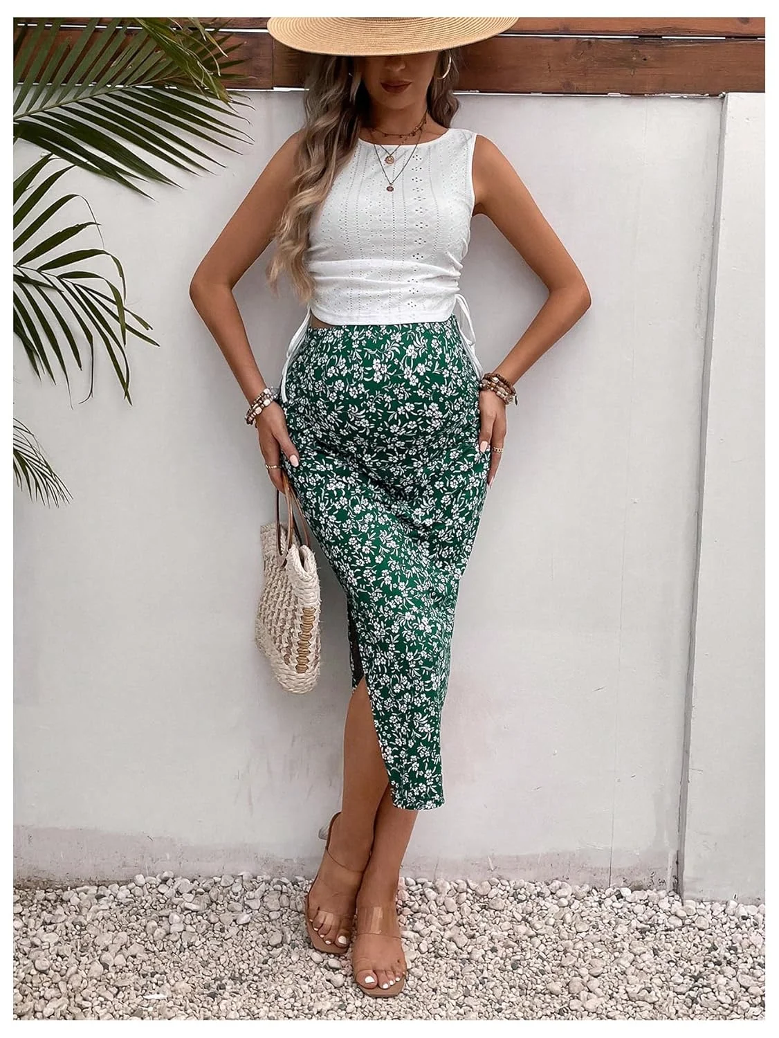 maternity outfit floral skirt 4