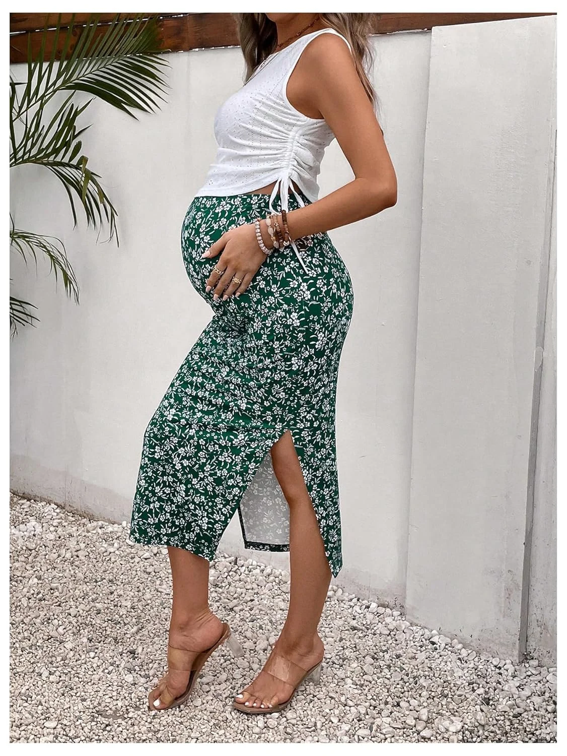 maternity outfit floral skirt 6