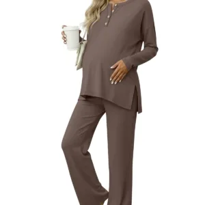 maternity pajamas set pockets 1