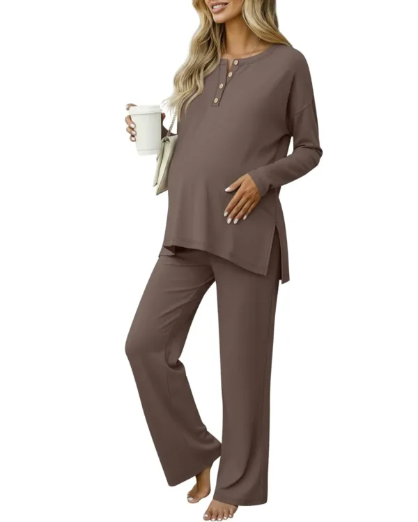 maternity pajamas set pockets 1