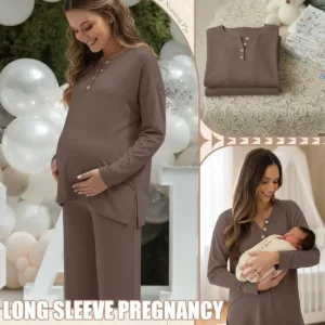 maternity pajamas set pockets 2