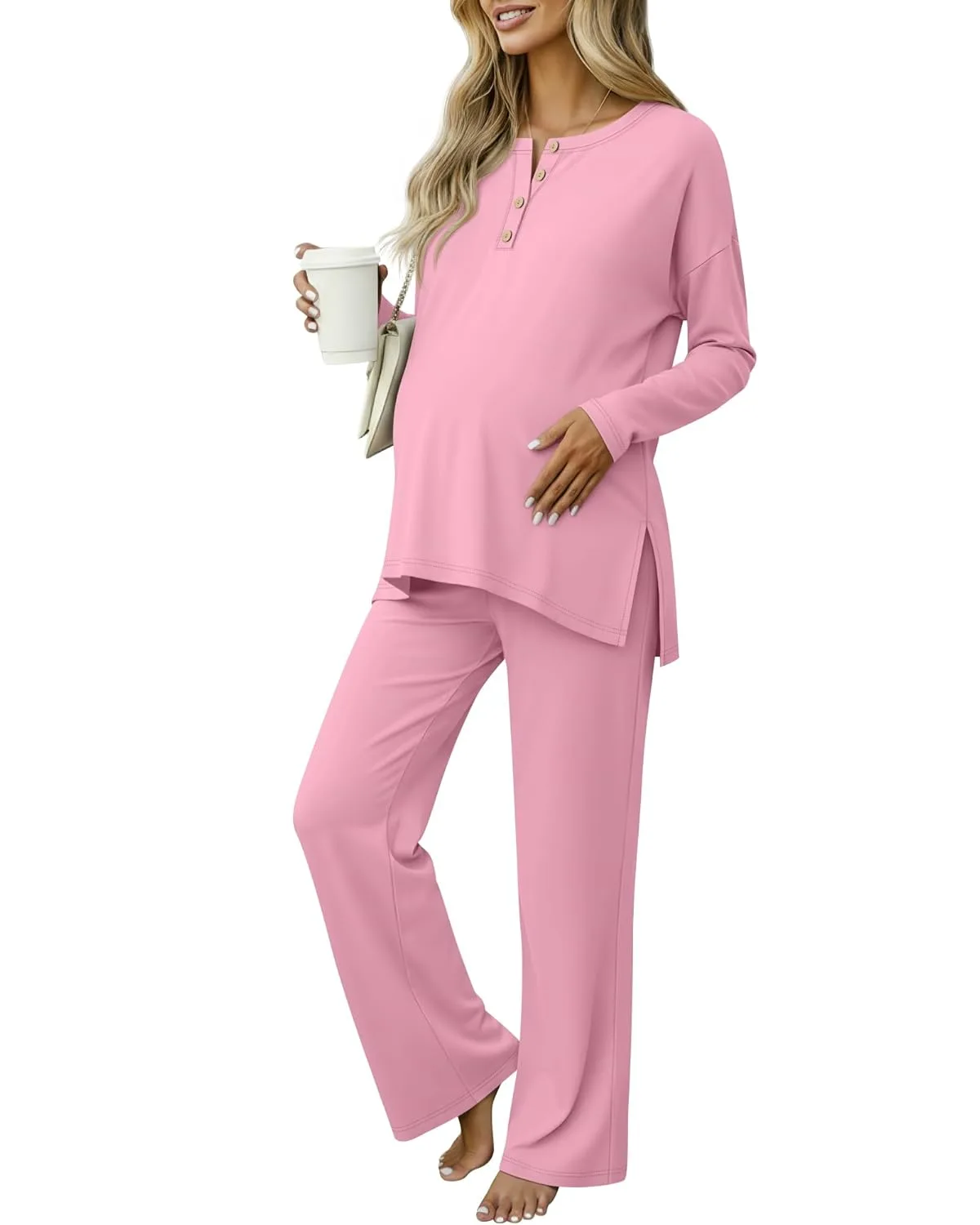 maternity pajamas set pockets 6