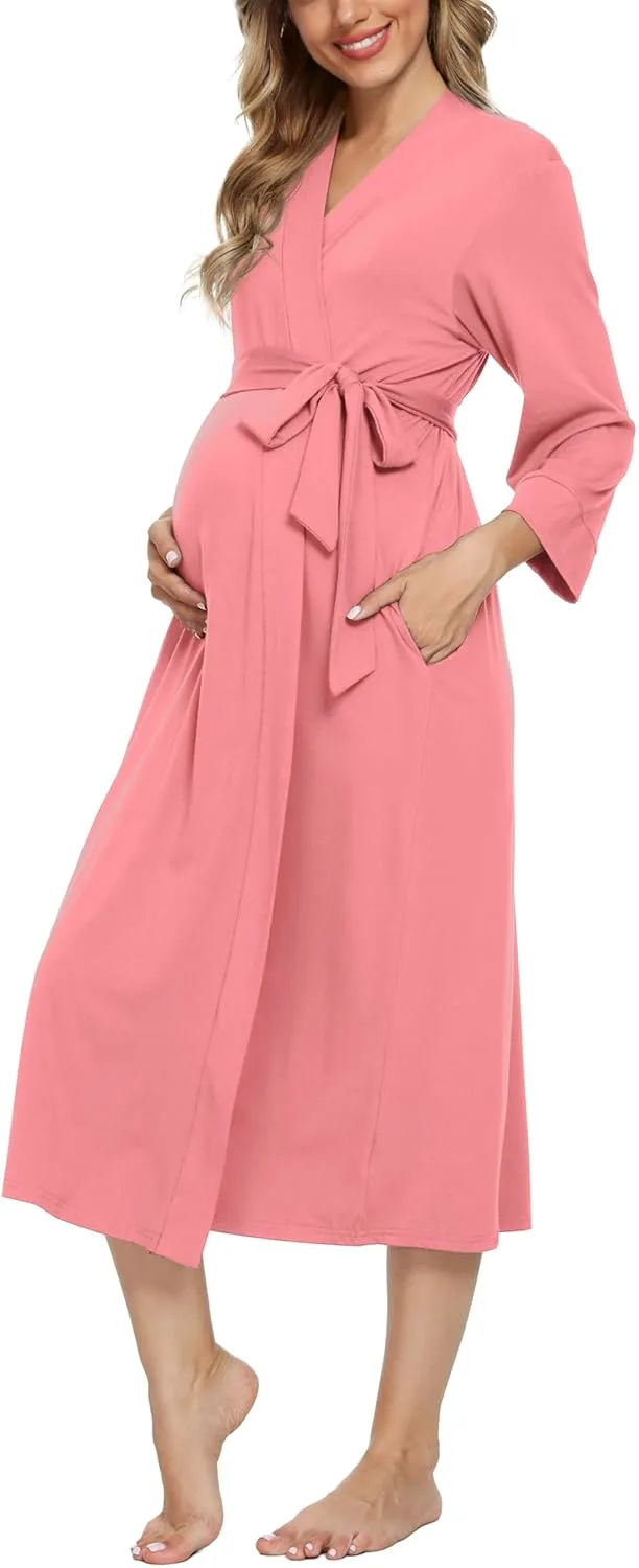 maternity robe nursing nightgown 1