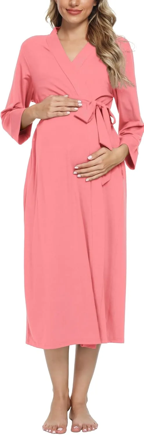 maternity robe nursing nightgown 2