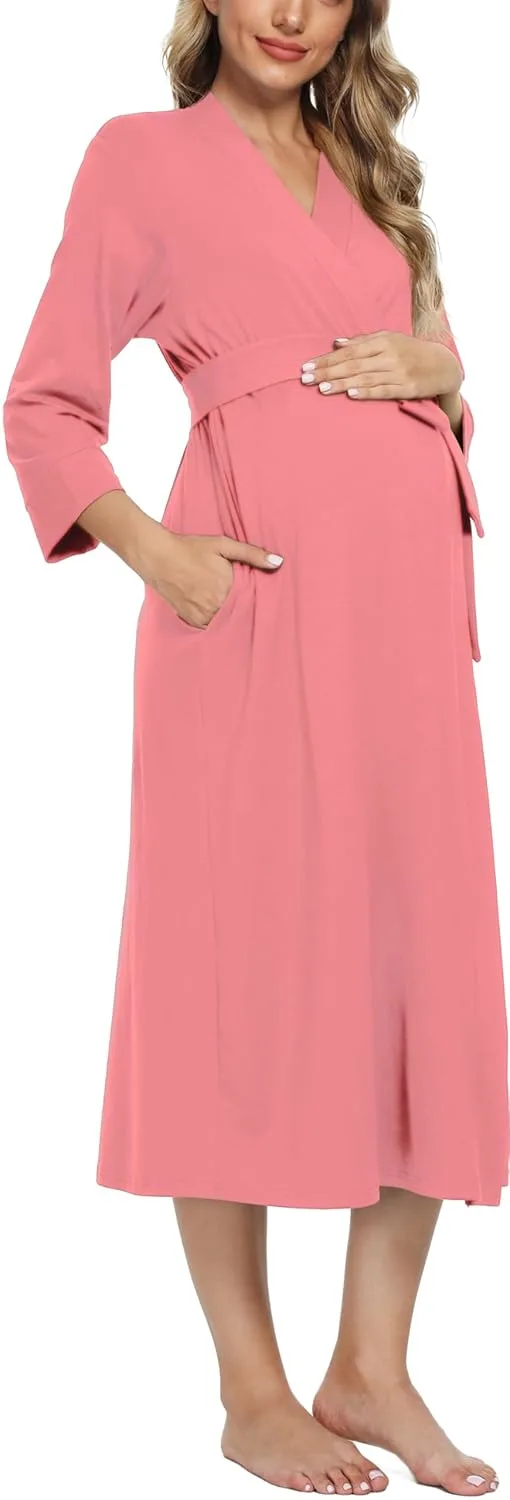 maternity robe nursing nightgown 3