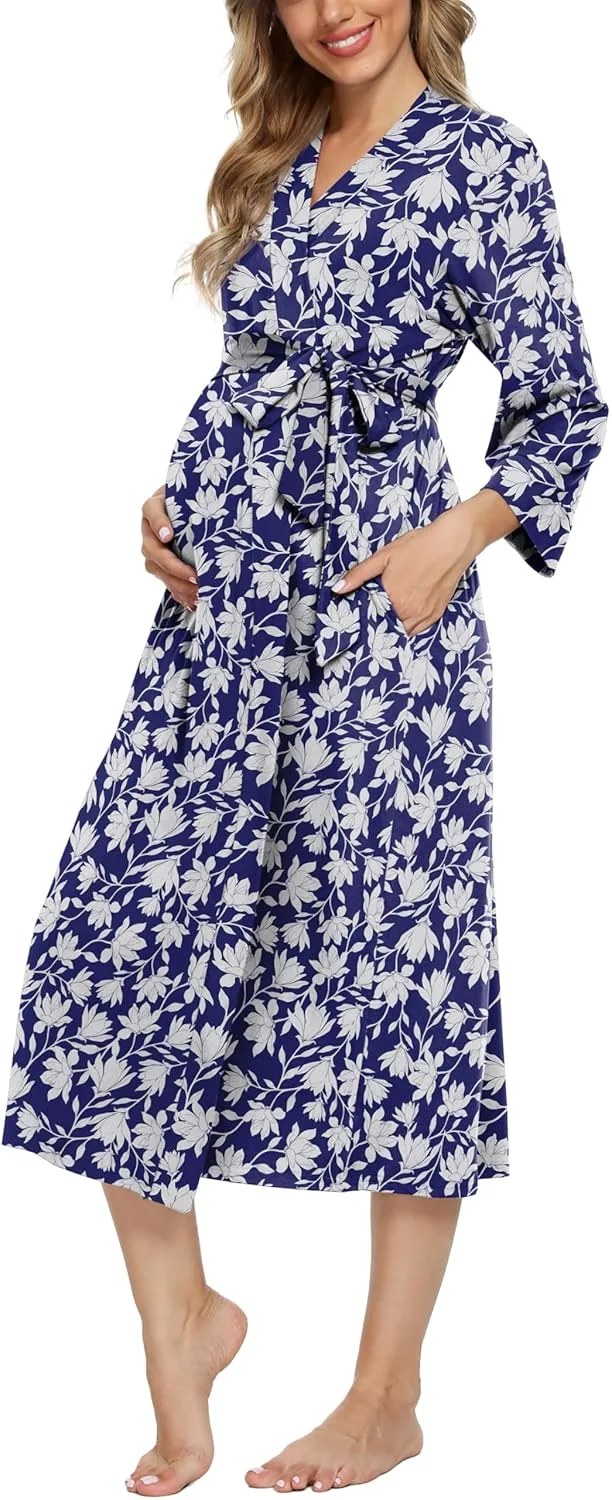 maternity robe nursing nightgown 6