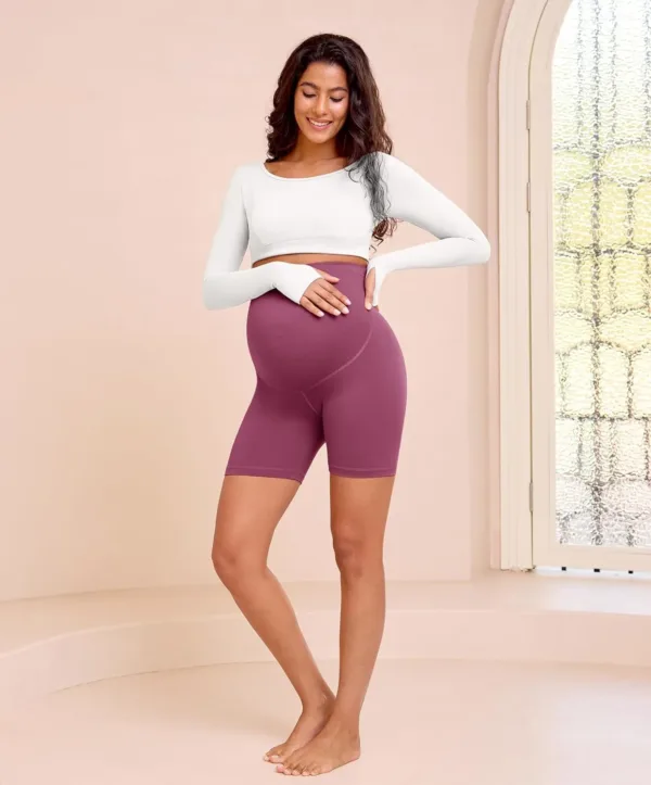maternity shorts belly 6
