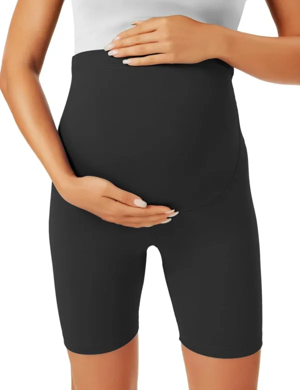 maternity shorts over belly 3