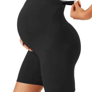 maternity shorts over belly 4