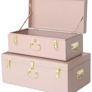 metal storage trunks set 1