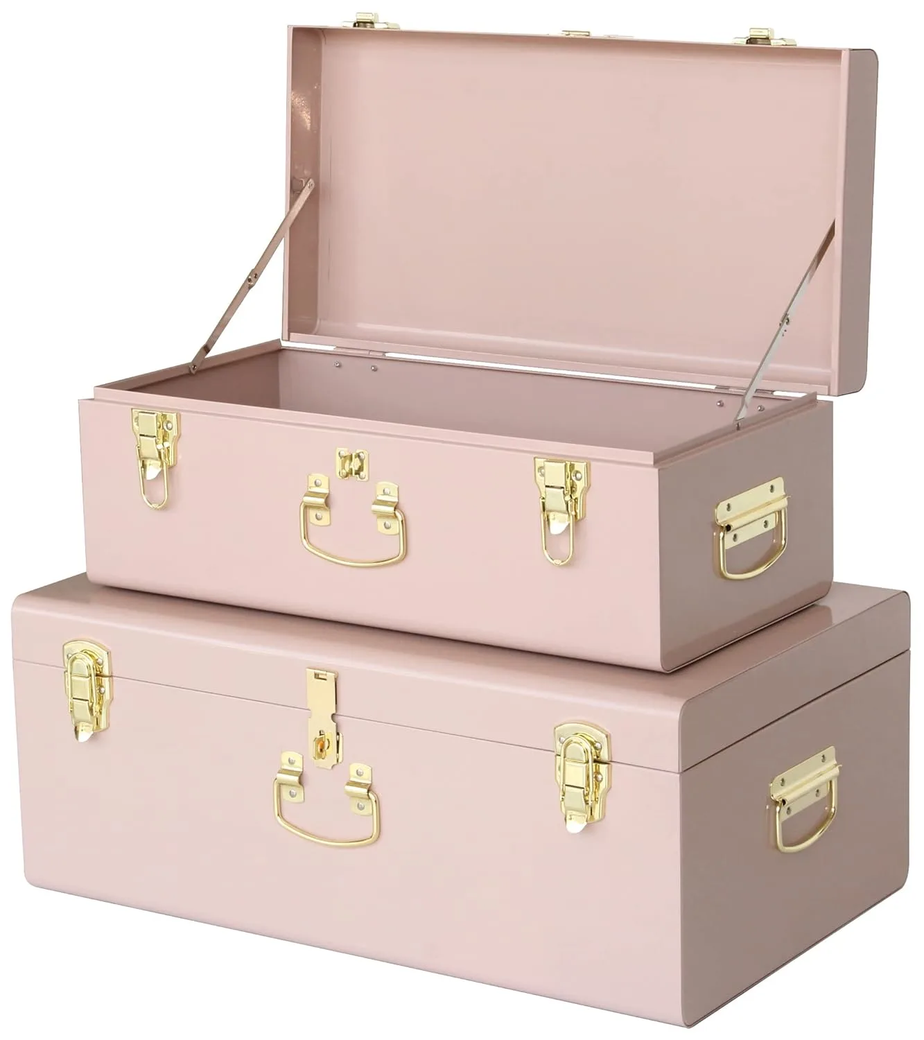 metal storage trunks set 1