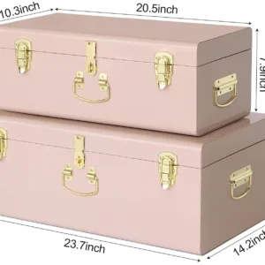 metal storage trunks set 2