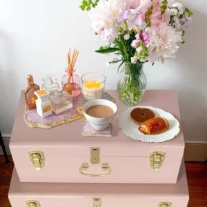 metal storage trunks set 6