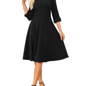 midi dress boat neck 1