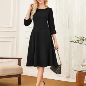 midi dress boat neck 2