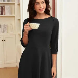 midi dress boat neck 7